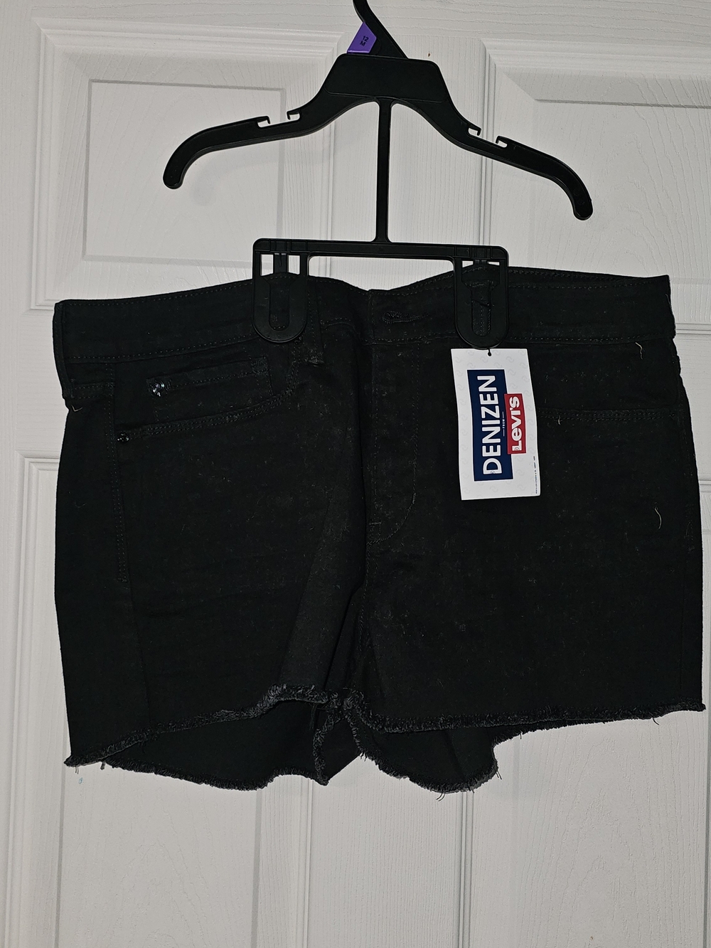Levi's Denizen Black Denim Shortie Cutoff Shorts Juniors